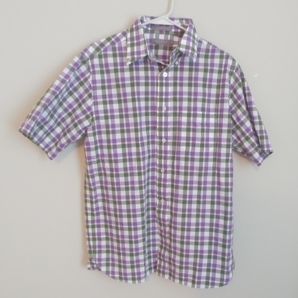 Daniel Cremieux Other - White Green Purple Check Button Down